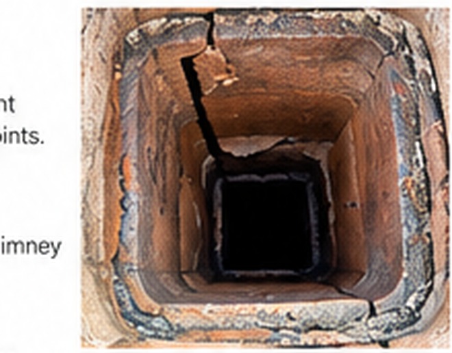 Illustrative image: deteriorated flue liner